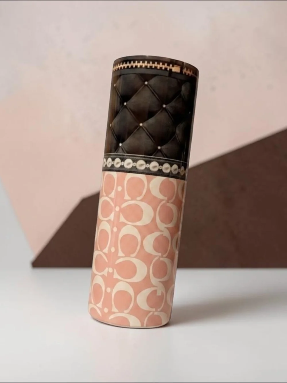Coach Pink and Brown Signature Tumbler